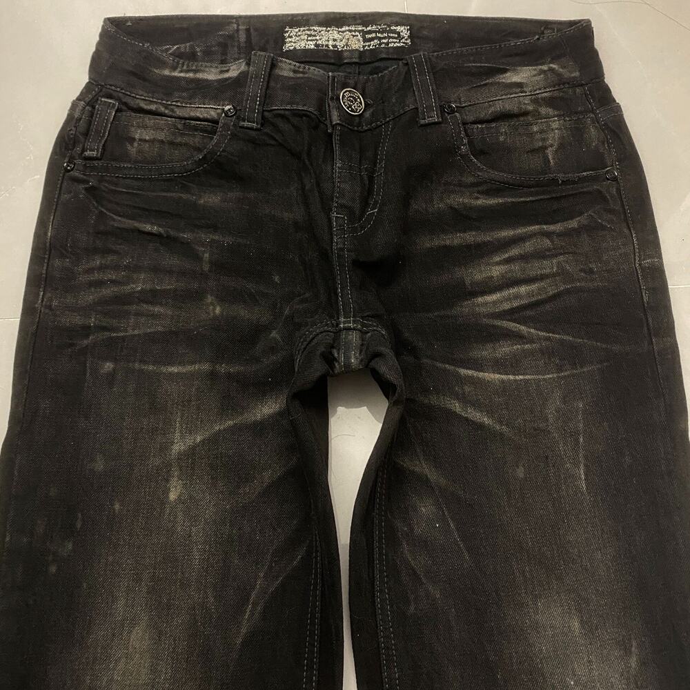Vintage Japanese Brand Faded Wash Low-rise Denim Black Jeans size 28